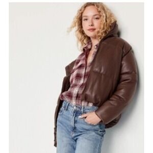 Old Navy The Boyfriend Shirt Medium Plaid Flannel Raisin Arizona‎ Burgundy